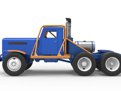 Vintage GATR Racing Semi truck Scale 1 to 25 3D Print Model