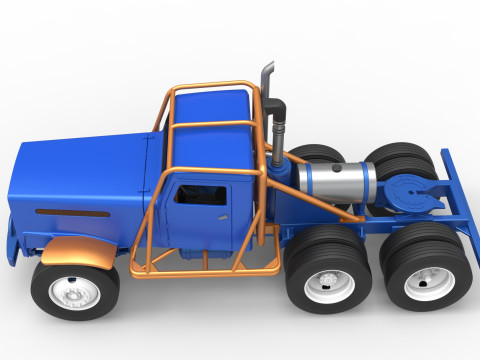 Vintage GATR Racing Semi truck Scale 1 to 25 3D Print Model