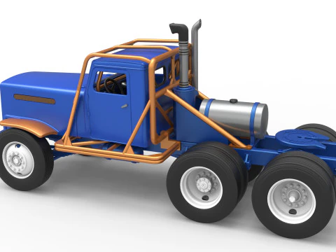Vintage GATR Racing Semi truck Scale 1 to 25 3D Print Model