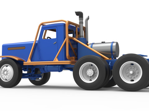 Vintage GATR Racing Semi truck Scale 1 to 25 3D Print Model