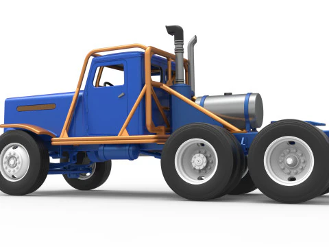 Vintage GATR Racing Semi truck Scale 1 to 25 3D Print Model