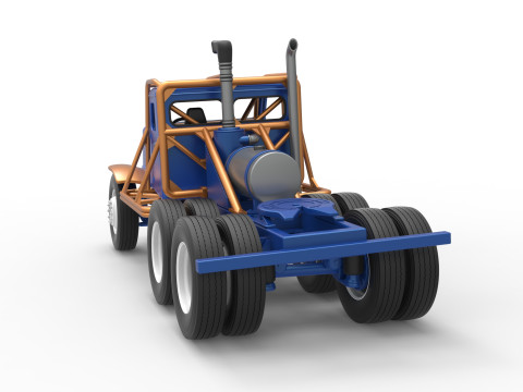 Vintage GATR Racing Semi truck Scale 1 to 25 3D Print Model