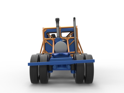 Vintage GATR Racing Semi truck Scale 1 to 25 3D Print Model