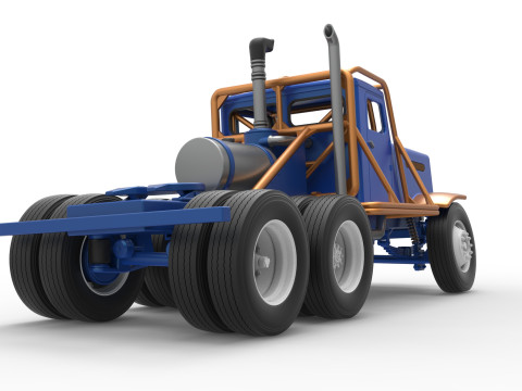 Vintage GATR Racing Semi truck Scale 1 to 25 3D Print Model