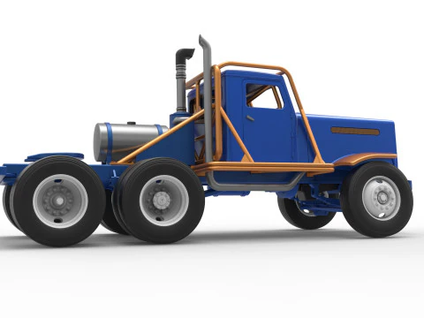 Vintage GATR Racing Semi truck Scale 1 to 25 3D Print Model