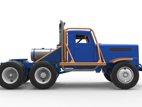 Vintage GATR Racing Semi truck Scale 1 to 25 3D Print Model