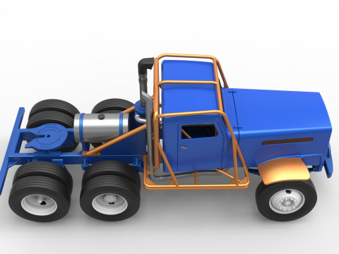 Vintage GATR Racing Semi truck Scale 1 to 25 3D Print Model