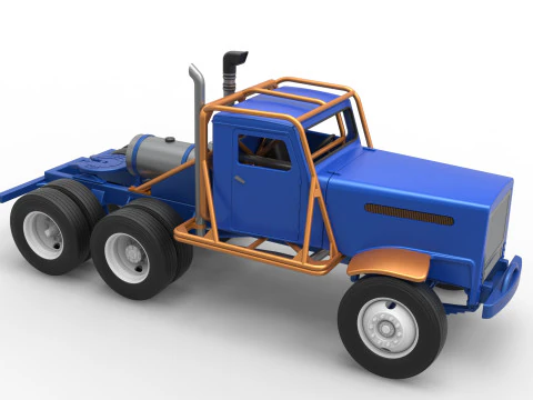 Vintage GATR Racing Semi truck Scale 1 to 25 3D Print Model