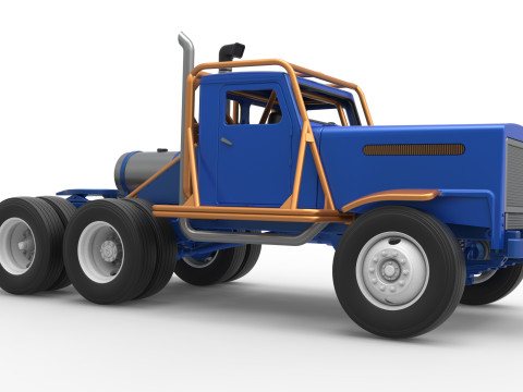 Vintage GATR Racing Semi truck Scale 1 to 25 3D Print Model