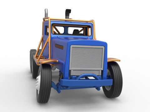 Vintage GATR Racing Semi truck Scale 1 to 25 3D Print Model