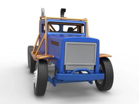 Vintage GATR Racing Semi truck Scale 1 to 25 3D Print Model