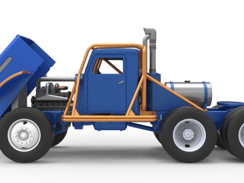 Vintage GATR Racing Semi truck Scale 1 to 25 3D Print Model