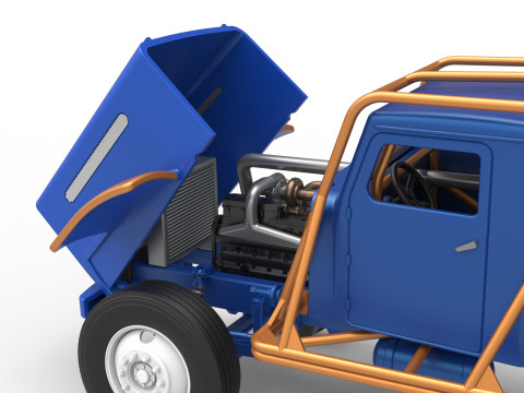 Vintage GATR Racing Semi truck Scale 1 to 25 3D Print Model