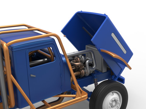 Vintage GATR Racing Semi truck Scale 1 to 25 3D Print Model