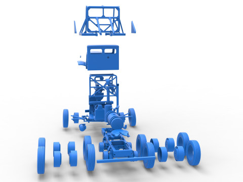 Vintage GATR Racing Semi truck Scale 1 to 25 3D Print Model