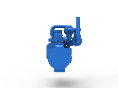 Twin Turbo straight-six engine for semi truck Scale 1 to 25 3D 打印模型