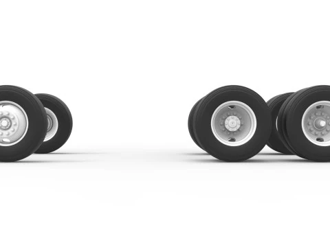 Wheel Set of Vintage GATR Racing Semi truck Scale 1 to 25 3D Print Model