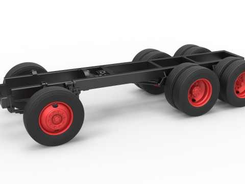 Chassis of Vintage GATR Racing Semi truck Scale 1 to 25 3D-printmodel
