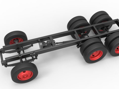 Chassis of Vintage GATR Racing Semi truck Scale 1 to 25 3D Print Model