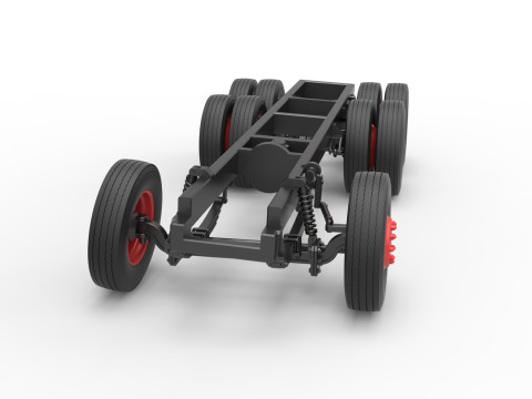 Chassis of Vintage GATR Racing Semi truck Scale 1 to 25 3D Print Model