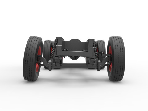 Chassis of Vintage GATR Racing Semi truck Scale 1 to 25 3D Print Model