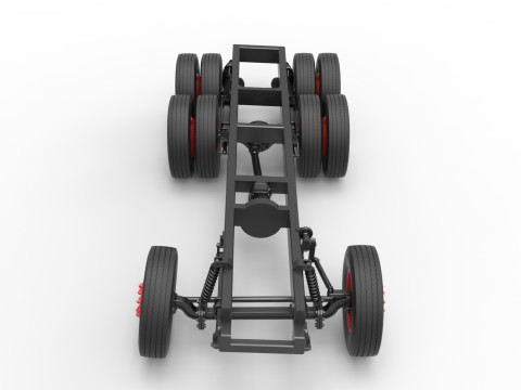Chassis of Vintage GATR Racing Semi truck Scale 1 to 25 3D Print Model