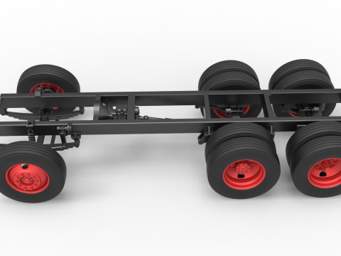 Chassis of Vintage GATR Racing Semi truck Scale 1 to 25 3D Print Model