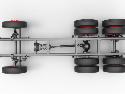 Chassis of Vintage GATR Racing Semi truck Scale 1 to 25 3D Print Model