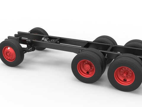 Chassis of Vintage GATR Racing Semi truck Scale 1 to 25 3D Print Model