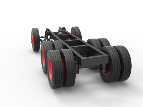 Chassis of Vintage GATR Racing Semi truck Scale 1 to 25 3D Print Model