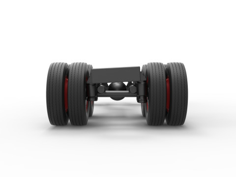 Chassis of Vintage GATR Racing Semi truck Scale 1 to 25 3D Print Model