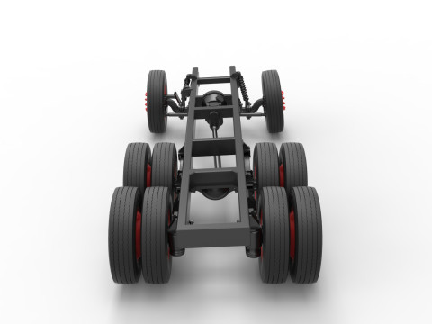 Chassis of Vintage GATR Racing Semi truck Scale 1 to 25 3D Print Model