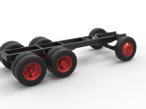 Chassis of Vintage GATR Racing Semi truck Scale 1 to 25 3D Print Model