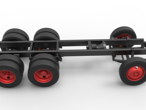 Chassis of Vintage GATR Racing Semi truck Scale 1 to 25 3D Print Model