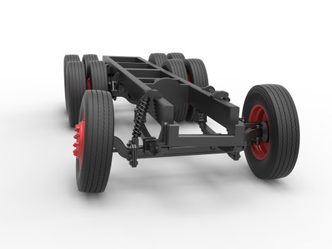 Chassis of Vintage GATR Racing Semi truck Scale 1 to 25 3D Print Model
