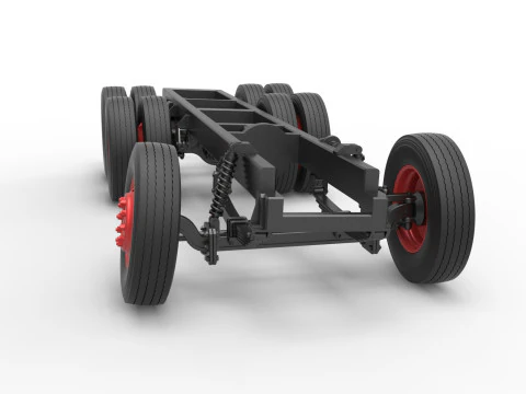 Sasis Truk Semi Vintage GATR Racing Skala 1 hingga 25 Model Cetak 3D
