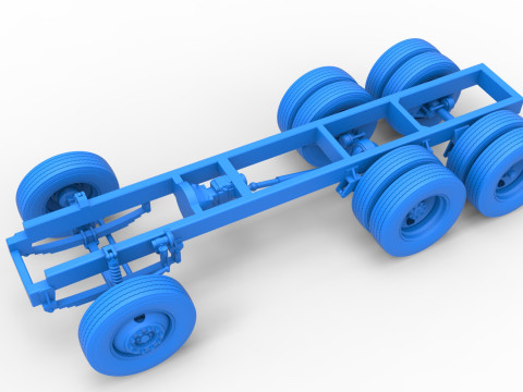Chassis of Vintage GATR Racing Semi truck Scale 1 to 25 3D Print Model