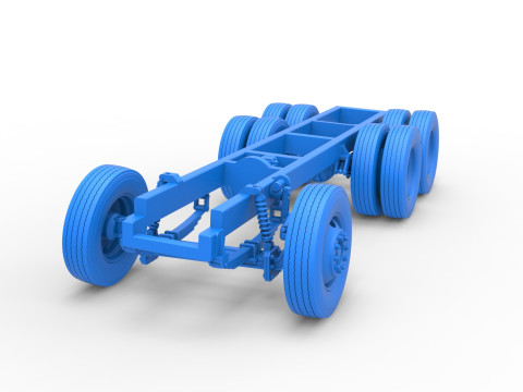Chassis of Vintage GATR Racing Semi truck Scale 1 to 25 3D Print Model