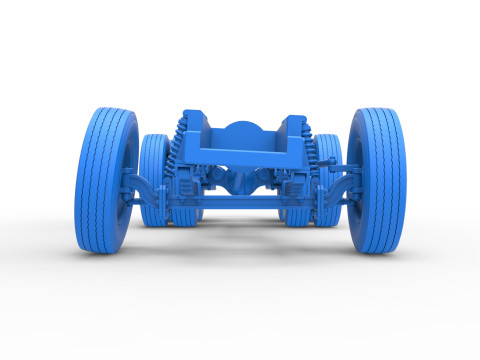 Chassis of Vintage GATR Racing Semi truck Scale 1 to 25 3D Print Model