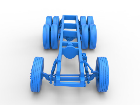 Chassis of Vintage GATR Racing Semi truck Scale 1 to 25 3D Print Model