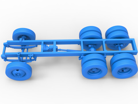 Chassis of Vintage GATR Racing Semi truck Scale 1 to 25 3D Print Model