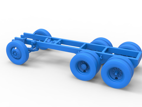 Chassis of Vintage GATR Racing Semi truck Scale 1 to 25 3D Print Model
