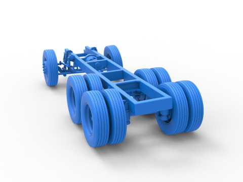 Chassis of Vintage GATR Racing Semi truck Scale 1 to 25 3D Print Model