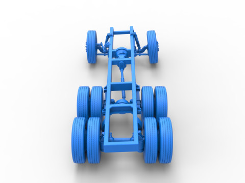 Chassis of Vintage GATR Racing Semi truck Scale 1 to 25 3D Print Model