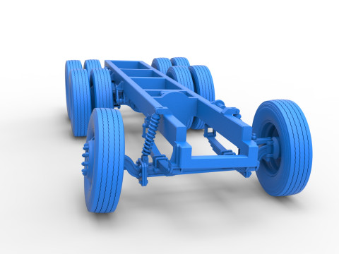 Chassis of Vintage GATR Racing Semi truck Scale 1 to 25 3D Print Model