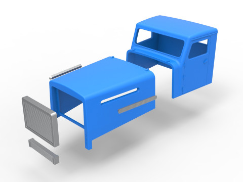 Cab of Vintage GATR Racing Semi truck Scale 1 to 25 3D 프린트 모델