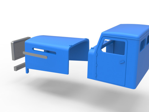 Cab of Vintage GATR Racing Semi truck Scale 1 to 25 3D 프린트 모델