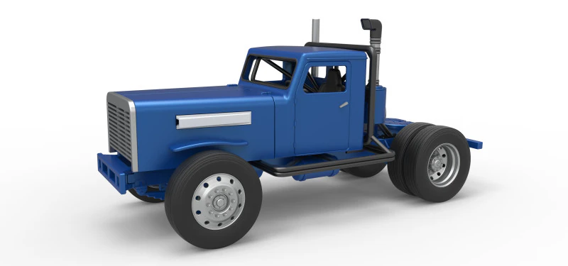 Vintage GATR Racing Semi truck Version 2 Scale 1 to 25 3D Print Model .c4d .max .obj .3ds .fbx .stl .blend