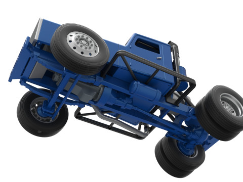 Vintage GATR Racing Semi truck Version 2 Scale 1 to 25 3D Print Model