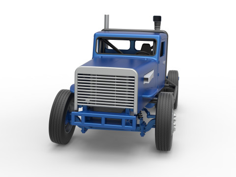 Vintage GATR Racing Semi truck Version 2 Scale 1 to 25 3D Print Model